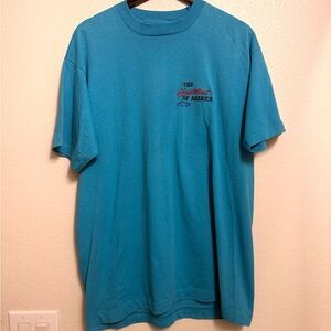 90s Chevrolet “Heartbeat of America” Men’s Blue Tshirt XL 22x28